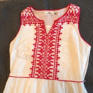 Stunning red and white embroidered maxi dress